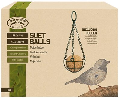 Esschert Vogelvetbollen 4-seizoenen Inclusief Houder