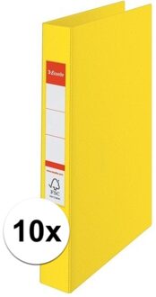 Esselte 10x Ringband mappen/ordners 2 gaats A4 geel