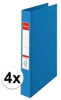 Esselte 4x Ringband mappen/ordners 2 gaats A4 blauw