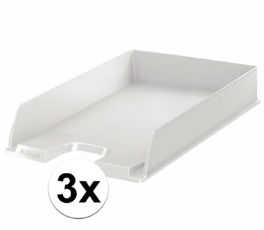Esselte Brievenbakje/postvakje - 3x - wit - A4 formaat - stapelbaar - bureau oprganizer