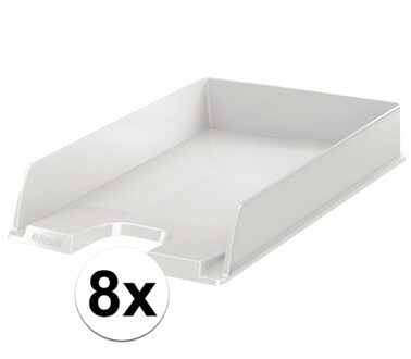 Esselte Brievenbakje/postvakje - 8x - wit - A4 formaat - stapelbaar - bureau oprganizer