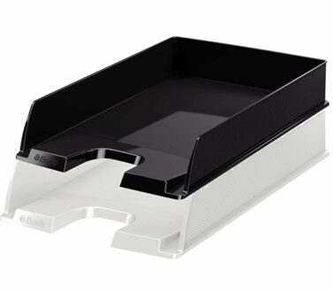 Esselte brievenbakjes set van 2x zwart en 2x wit in A4 formaat - Kantoorartikelen