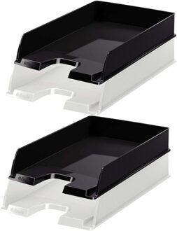 Esselte brievenbakjes set van 5x zwart en 5x wit in A4 formaat - Kantoorartikelen