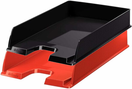 Esselte brievenbakjes set van 6x zwart en 2x rood in A4 formaat - Kantoorartikelen