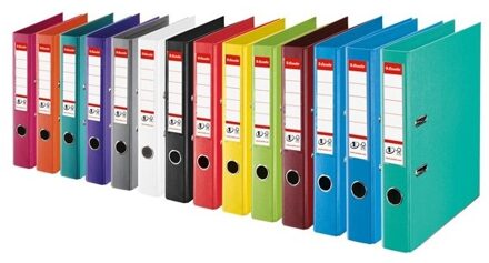 Esselte No.1 Power PP Ordner Van Hoge Kwaliteit Met Etikethouder - 2-Gaats Met Een Rugbreedte Van 75mm - Capaciteit: 500 A4-Vel - FSC® Gecertificeerd - Turquoise - Voor Thuiswerken - Ideaal Voor Thuiskantoor