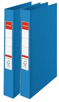 Esselte Ringband mappen/ordners - 2x - blauw - A4 - opbergen - kantoorartikelen
