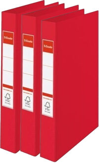 Esselte Ringband mappen/ordners - 3x - rood - A4 - opbergen - kantoorartikelen