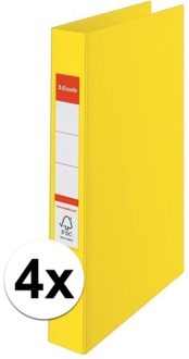 Esselte Ringband mappen/ordners - 4x - geel - A4 - opbergen - kantoorartikelen