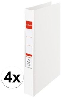 Esselte Ringband mappen/ordners - 4x - wit - A4 - opbergen - kantoorartikelen
