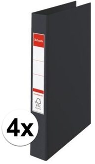 Esselte Ringband mappen/ordners - 4x - zwart - A4 - opbergen - kantoorartikelen