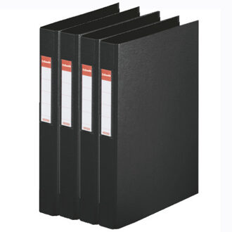 Esselte Ringband mappen/ordners - 4x - zwart - A4 - opbergen - kantoorartikelen
