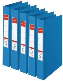 Esselte Ringband mappen/ordners - 5x - blauw - A4 - opbergen - kantoorartikelen
