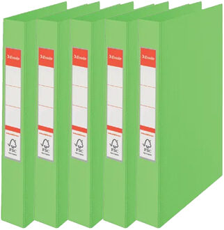 Esselte Ringband mappen/ordners - 5x - groen - A4 - opbergen - kantoorartikelen