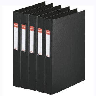 Esselte Ringband mappen/ordners - 5x - zwart - A4 - opbergen - kantoorartikelen