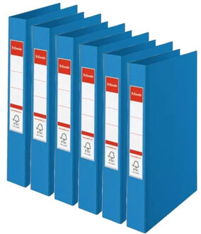 Esselte Ringband mappen/ordners - 6x - blauw - A4 - opbergen - kantoorartikelen