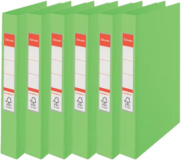 Esselte Ringband mappen/ordners - 6x - groen - A4 - opbergen - kantoorartikelen