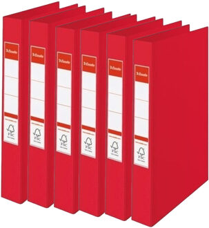 Esselte Ringband mappen/ordners - 6x - rood - A4 - opbergen - kantoorartikelen