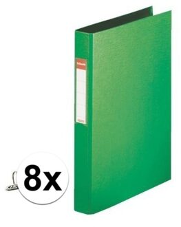 Esselte Ringband mappen/ordners - 8x - groen - A4 - opbergen - kantoorartikelen