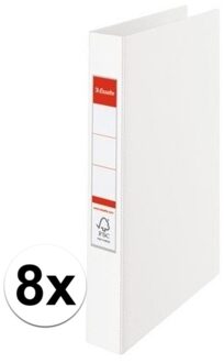 Esselte Ringband mappen/ordners - 8x - wit - A4 - opbergen - kantoorartikelen