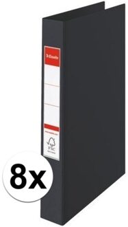 Esselte Ringband mappen/ordners - 8x - zwart - A4 - opbergen - kantoorartikelen