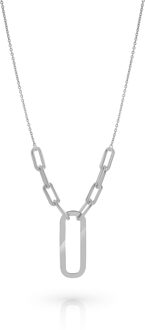 'Essence' Dames 925 Sterling Zilveren Set: Ketting + Oorbellen - Zilver SET-7560 - One Size