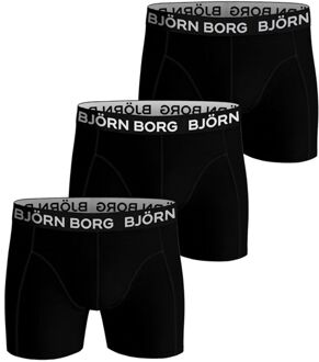 Essential Cotton Stretch Boxershorts Heren (3-pack) zwart - wit