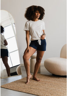 Essential dames korte pyjama set shortama off-white - maat L Veelkleurig