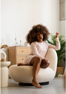 Essential dames nachthemd lange mouw gestreept Roze