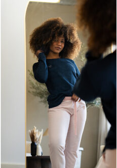 Essential dames pyjama set lang katoen blauw Veelkleurig - XL