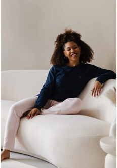 Essential dames pyjama set lang katoen blauw Veelkleurig