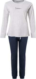 Essential dames pyjama set lang katoen Grijs - XL