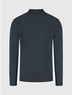 Essential knit mockneck dark - maat M Blauw
