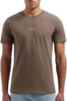 Essential Logo Shirt Heren bruin - wit - XL