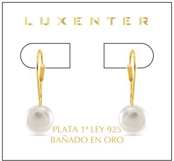 Essential Oorbellen in 925 Sterling Zilver en Witte Parel afgewerkt in 18 karaat geel goud