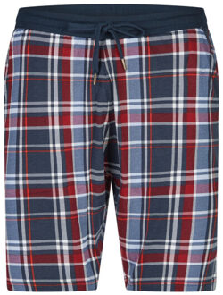 Essential shortama heren korte pyjama set blauw/geruit Veelkleurig - XXL