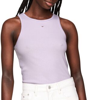 Essential Slim Rib-Knit Tanktop Dames lila - XL