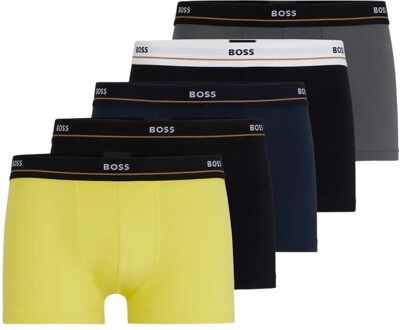 Essential Trunk Boxershorts Heren (5-pack) geel - zwart - donkerblauw - grijs - M