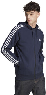 Essentials French Terry 3-Stripes Full-Zip Sportjas Heren donkerblauw - XXL