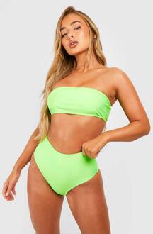 Essentials High Waisted Bikini Brief, Bright Green - 36