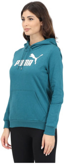 Essentials Logo Hoodie Groen Vrouwen Puma , Blue , Dames - L,M,S,Xs