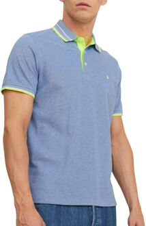 Essentials Paulos Polo Heren blauw - licht groen - M