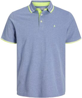 Essentials Paulos Polo Heren blauw - licht groen - XL