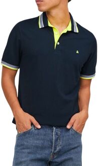 Essentials Paulos Polo Heren navy - geel - S