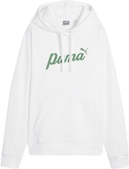 Essentials+ Blossom Script Hoodie Dames wit - groen - L