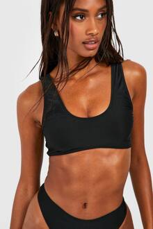 Essentials Scoop Bikini Top, Black - 38