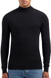 Essentiële Gebreide Mockneck Sweater Pure Path , Black , Heren - Xl,L,M,S