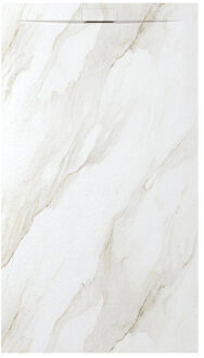 Essenza Minimal douchevloer - 100x100cm - antislip - antibacterieel - mineraalmarmer - vierkant - Marble gold (wit) 400000000000044775