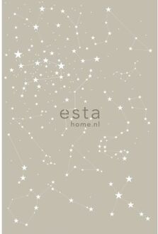 Esta Home fotobehang starry night taupe - 158705 - 186 cm x 2,79 m Bruin