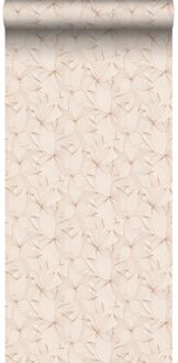 ESTAhome behang getekende bladeren zand beige - 50 x 900 cm - 139494