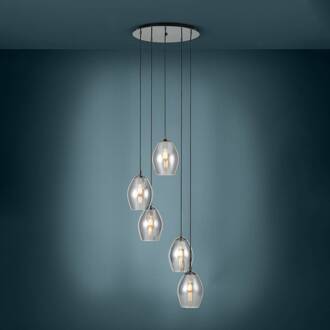 Estanys hangende plafondverlichting Zwart, Nikkel E27